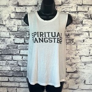 Spiritual Gangster White Tank Top Size L